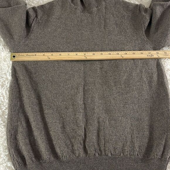 YOOX Sweater Womens XL Turtle Neck 90’s Virgin Wool Italian Knit Brown Academia - Picture 7 of 12